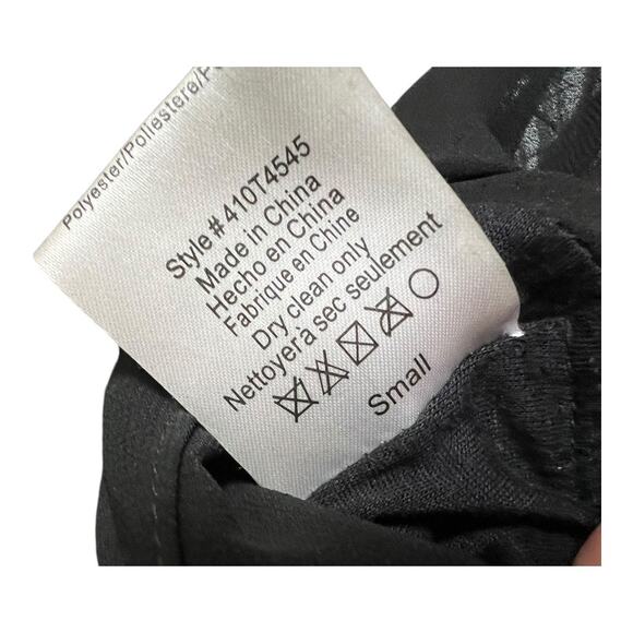 Cocktail Blouse Shirt Top Feather Trim Black Party Formal Holiday Deletta Small - Picture 6 of 7